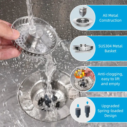 Upgraded 3-in-1 Sink Drain Strainer & Stopper VIP