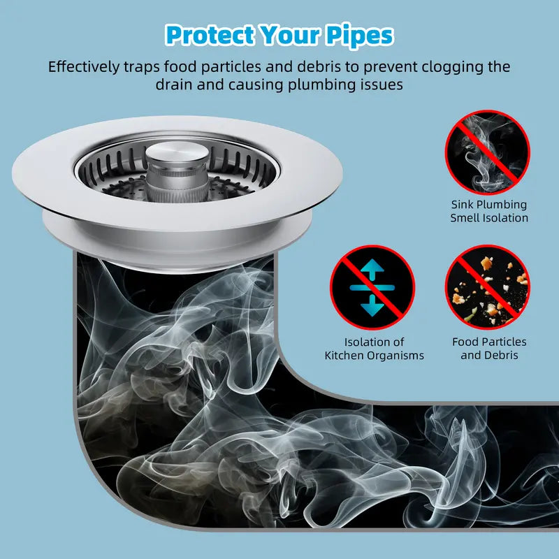 Upgraded 3-in-1 Sink Drain Strainer & Stopper VIP