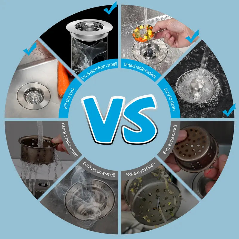 Upgraded 3-in-1 Sink Drain Strainer & Stopper VIP