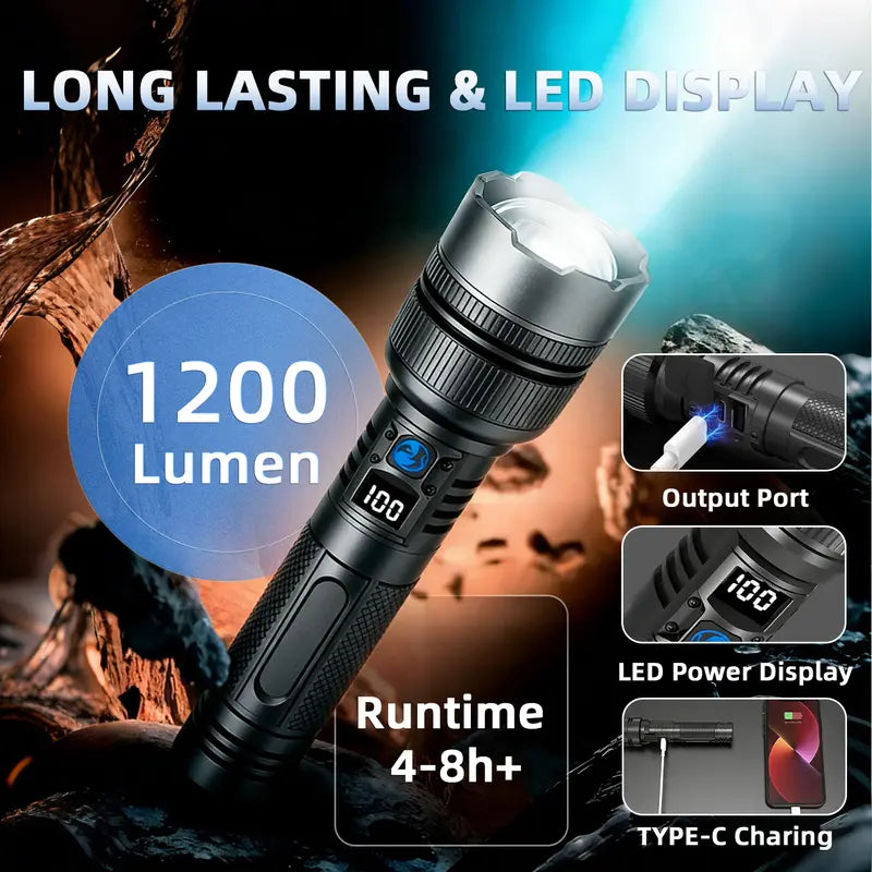 2-in-1 Strong Flashlight + Power Bank