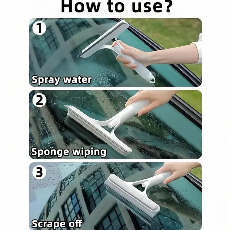 3-in-1 Squeegee & Scrubber with Spray